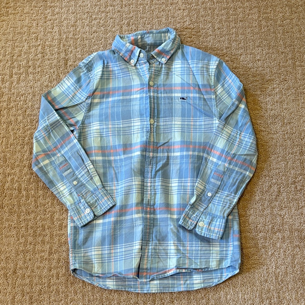 Euc Boys Vineyard Vines flannel button down shirt! Size S, 8-10